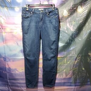 PAIGE Dark Blue Straight Leg Jeans